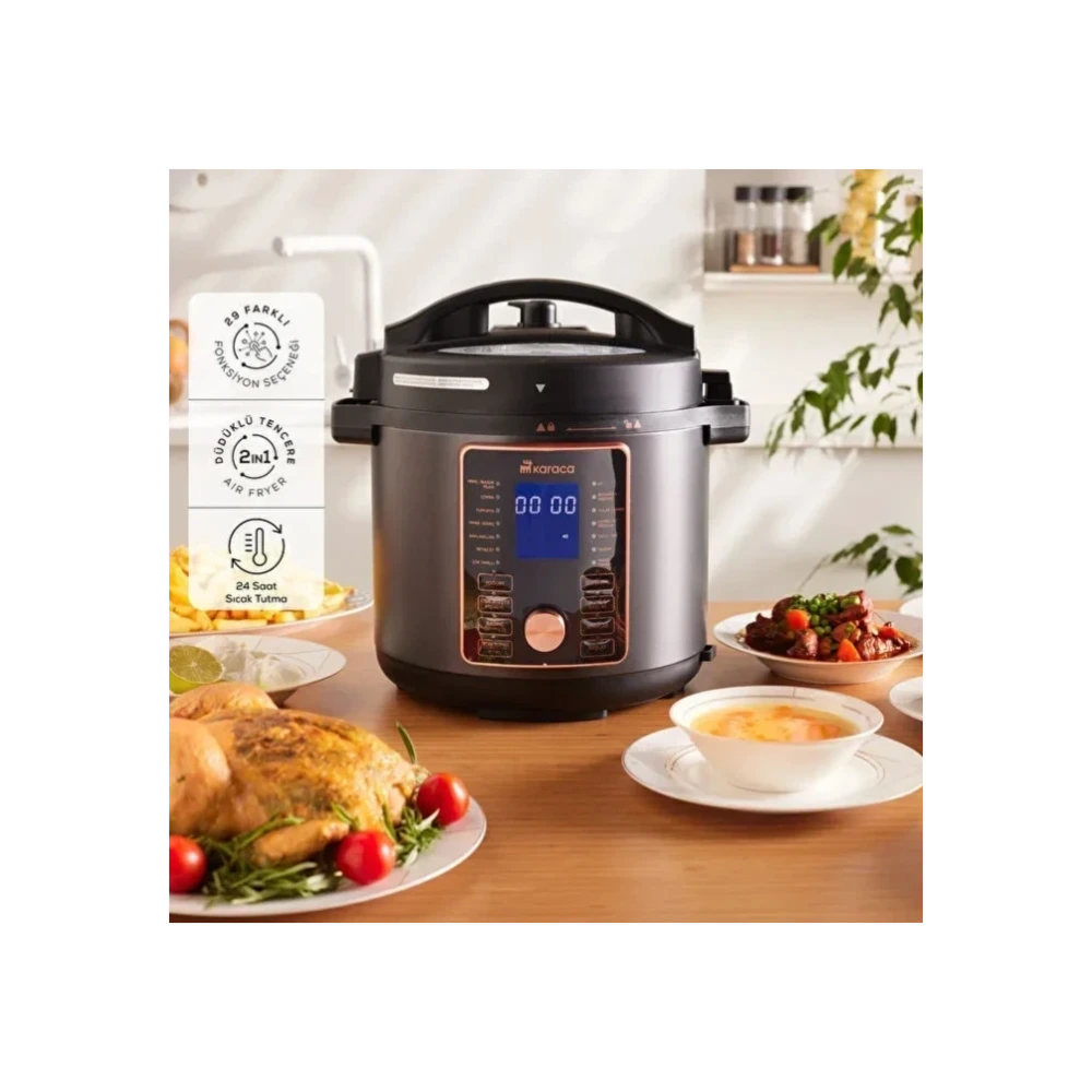 Karaca Cooker 2 in 1 Basınçlı Pişirici ve Airfryer 6 L